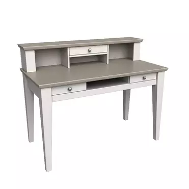 Стол Форест с надстройкой 3 ящика белый воск/серый