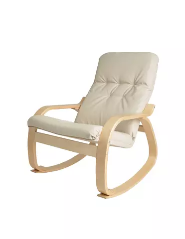  Кресло-качалка Лайма  Экокожа бежевый каркас  Берёза